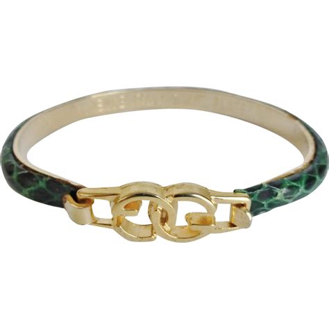 gucci vintage bracelet|vintage Gucci snakeskin bracelet.